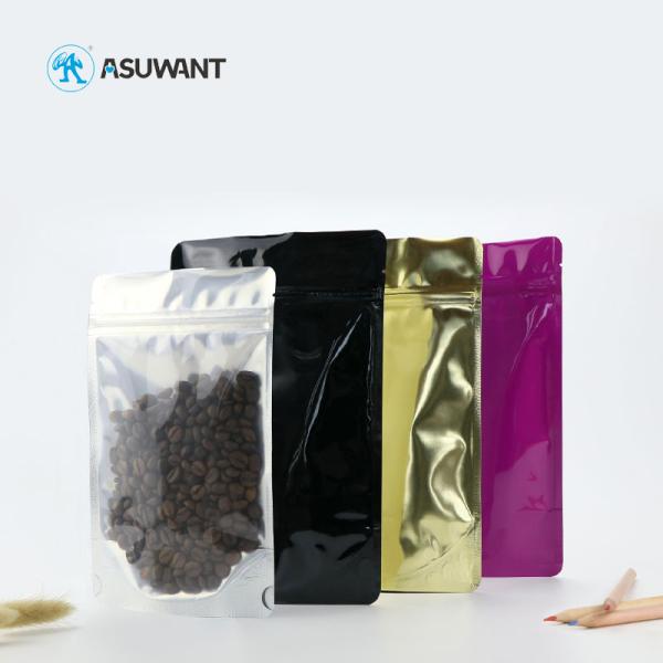 Custom Matte Aluminum Foil Zip Lock Bag Silver Mylar Plastic For Food Packaging