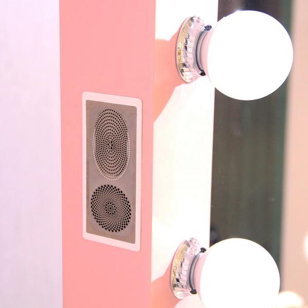 Rétroviseur de Hollywood à lumière LED avec lecteur de musique et lumières réglables