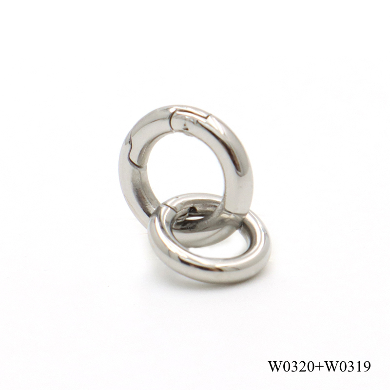 Top Quality 12mm Stainless Steel Ring Metal Spring O Ring Key Chain Clasp Small Jewelry Connector O Ring 