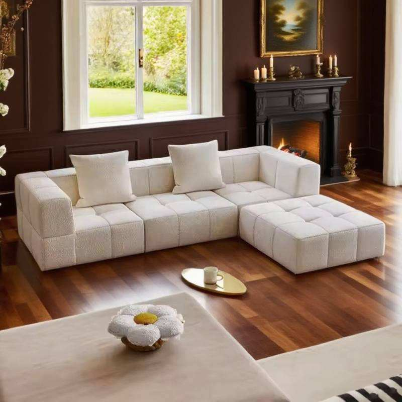 Custom Vacuum Packed Compressed Sponge Combination Sofa Ottoman Set Modular Sectional Couch Compressed Sofa Set for Home