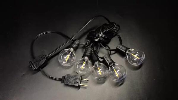 3M Connectable Outdoor String Lights G40 Globe Patio Lights Edison Glass Bulbs WaterproofE12 Socket Base Hanging Light Garland
