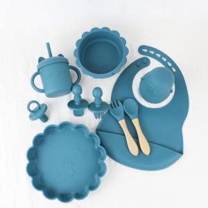 Customize Baby Nutrimental Silicone Tableware Set Com Placa de secção de
