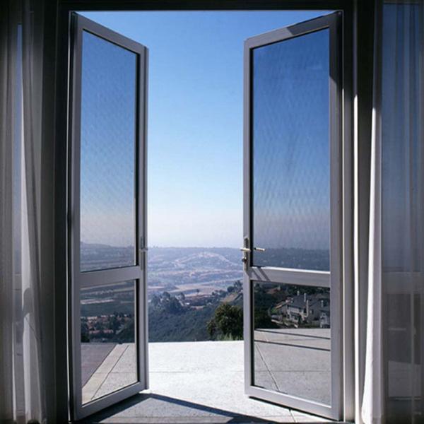 Double Glazing Tempered Glass Door Aluminium Frame , Restaurant Swing Doors Commercial