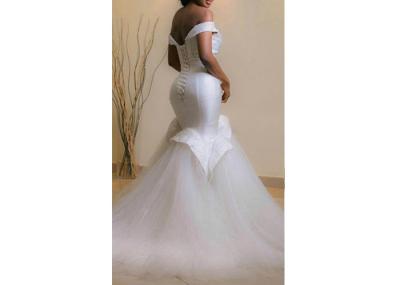 Beading Long Tail Tulle Mermaid Bridal Gowns Of Africa Style Ropes Back Style