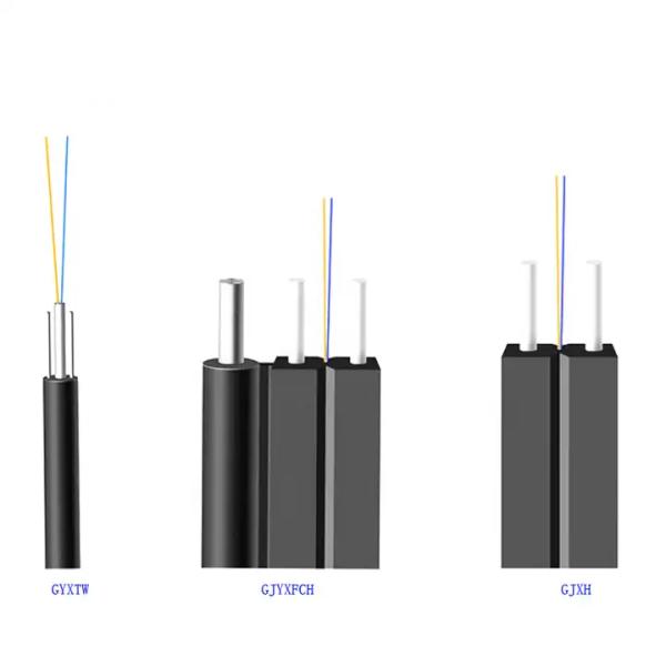 100N 200N 1-4 Core FTTH Drop Fiber Optic Cable G.657A1 Bend Insensitive LSZH Sheath