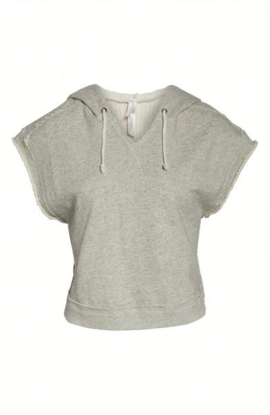 Custom Cropped Sleeveless Hoodie Raw Edge Sleeveless Sweatshirts For Ladies