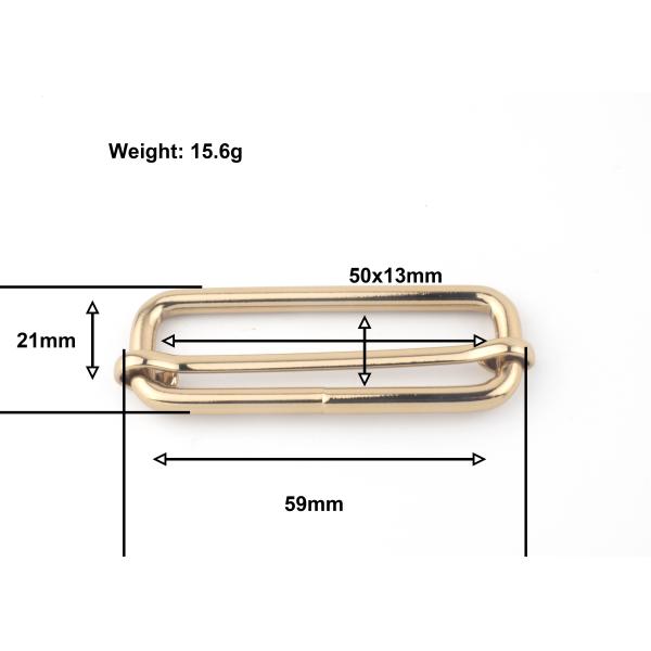 50mm Inner Brass Center Bar Buckle , OEM Or ODM 2 Inch Center Bar Buckle