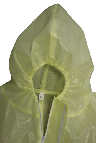 Поток полиэстера одежды PP+PE 50GSM Breathable водоустойчивый противостатический устранимый медицинский Нервюр-связал Cuffs&Ankles