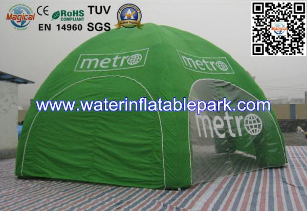 Green Inflatable Tent  Exhibition , Commercial Inflatable Marquee Tent