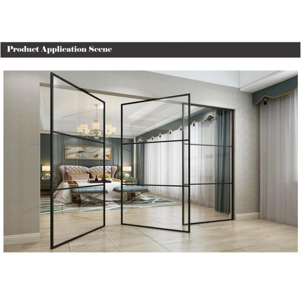 Narrow Frame Aluminium Pivot Doors Ventilating Two Sides Folding