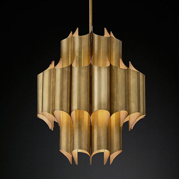 Post Modern Light Luxury All Copper Classic Chandelier Hotel Clube Quarto de Dormitório Villa Pendente Luz