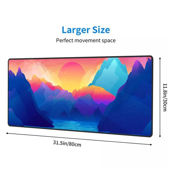 Custom Full Colour Design Print XL Polyester Fabric Gaming Mouse Pad with Rubber Base