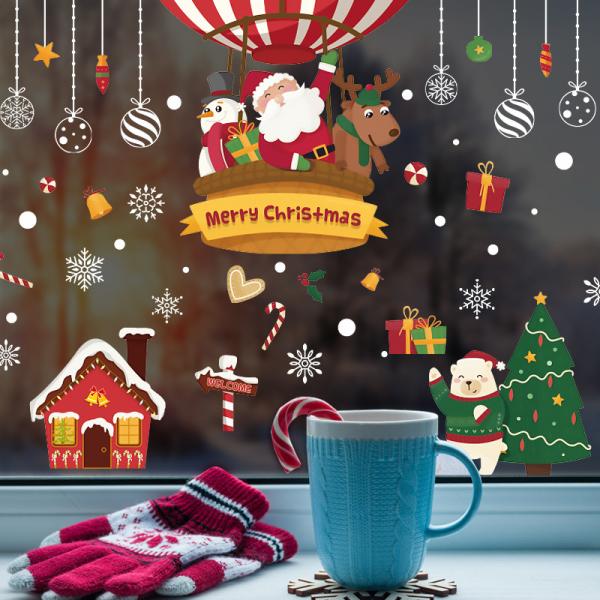 Room Decoration Christmas Wall Art Stickers , Pvc Wall Sticker Non - Toxic
