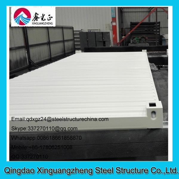 Steady and long-lifetime container living house for refugee camp with steel structure bott