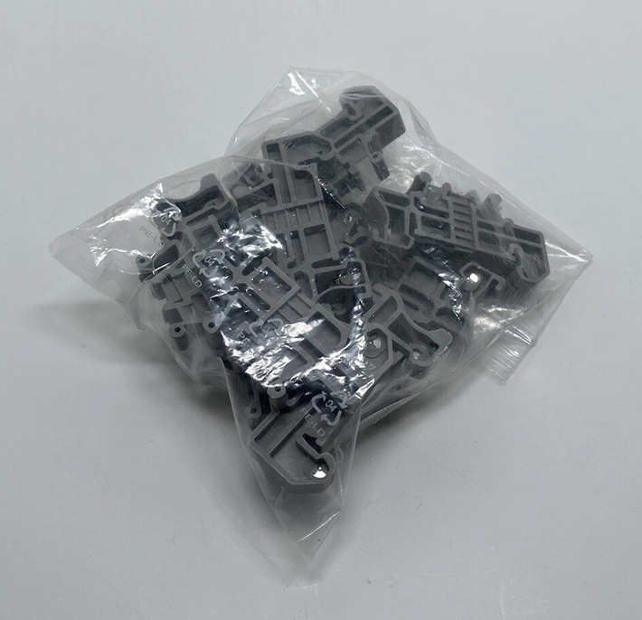 Phoenix Contact Quick Mounting DIN Rail End Bracket with Marking Option in Gray (RAL 7042)