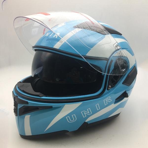 Blue Modular Flip Up Motorcycle Helmet DOT Approved S/M/L/XL Sizes for Budget Buyers
