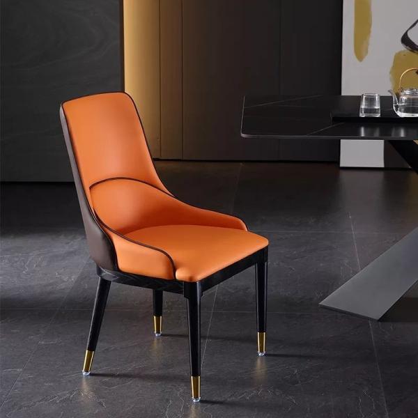 2 Colors High Back Leather Dining Chair Classic Dining Room Chairs Dirt Proof