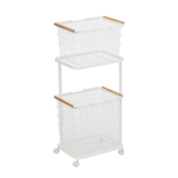 4KG Metal Hamper On Wheels , Anti Corrosion Metal Clothes Hamper