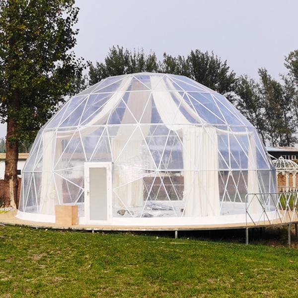 4m To 50m Diameter Clear PVC Fabric Big Dome Tent With Ceiling For Restaurant