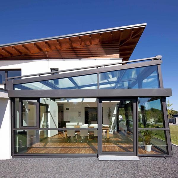 Vidrio aislante 5mm+12A+5mm Para Villa Jardín exterior Casas de vidrio Cuadro de aluminio Sala de sol retráctil