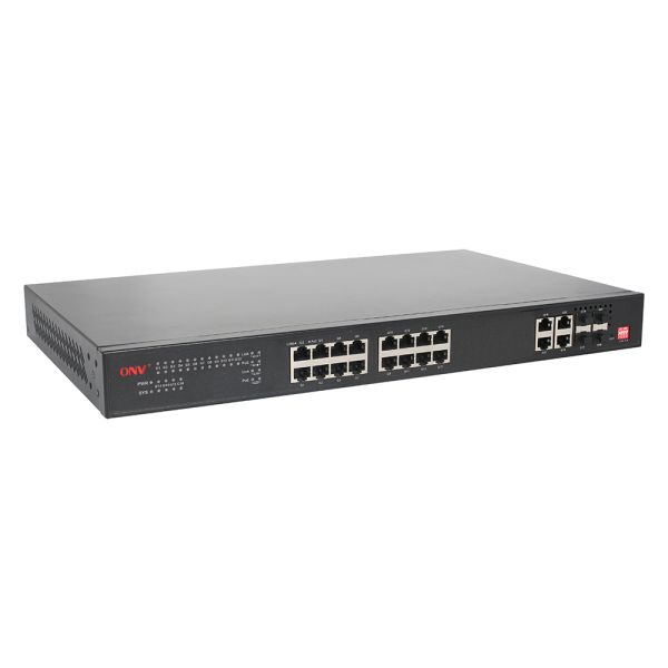 20 Port Gigabit Easy Managed PoE Switch With SFP Fiber Combo Ports And Watchdog