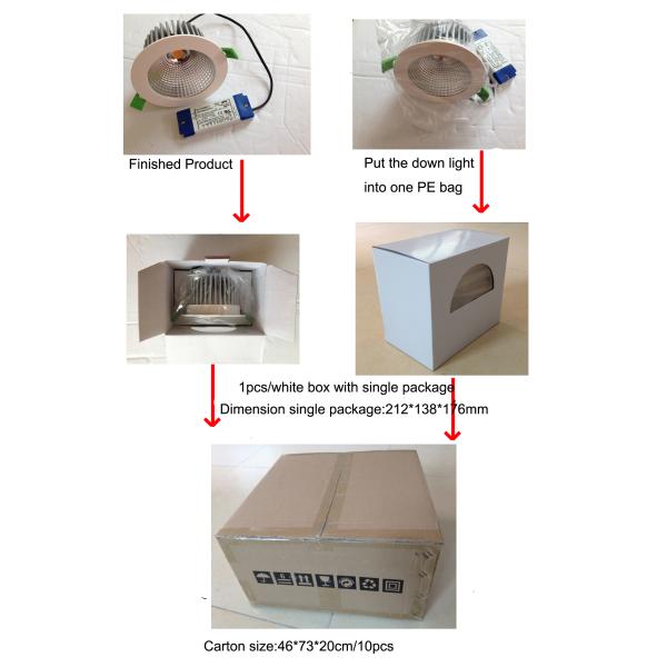 100 - 240VAC 1688 Lumen 26W Bridgelux COB LED Down Light 50°
