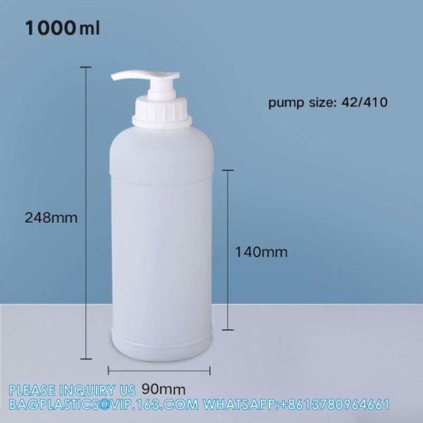 1L Plastic HDPE Bottle For Shampoo Hair Liquid Packaging With Pump Lid PUMP SPRAYER Plastic Screw Cap
