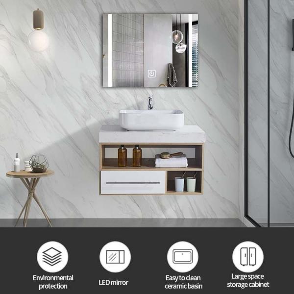 Premium Bathroom Cabinet Set PVC Surface With Vanities Eco Friendly