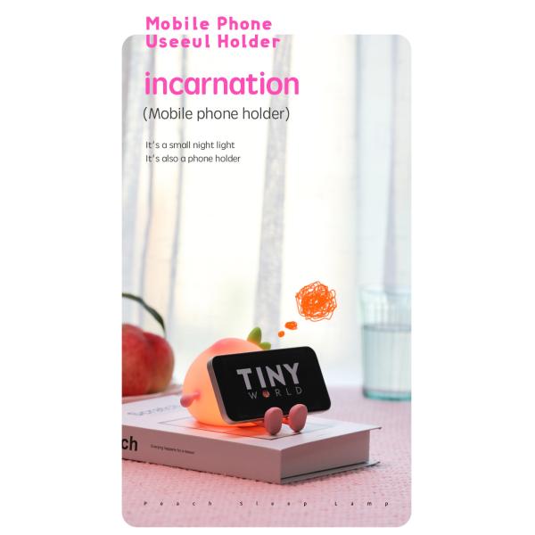 Regalo navideño sueño cronometrado atmósfera relajante melocotón silicona noche luz pat luz