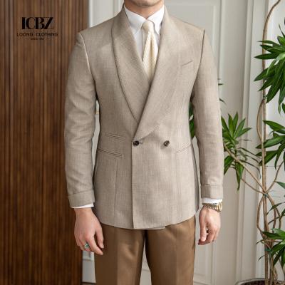 Método de tecelagem não tecida Lana Algodão Slim Fit Negócios Formal Homens Traje Jaqueta Blazers
