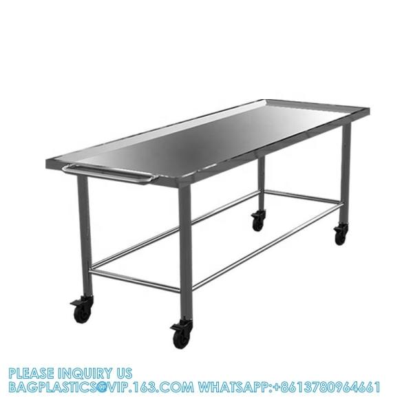 Custom Made Size 304 Stainless Steel Material Dead Body Transport Trolley Funeral Home Equipment