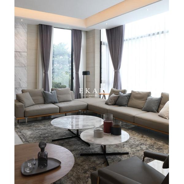 High End Modern Home Furniture Sectional L Shaped Fabric Couch Living Room Sofa