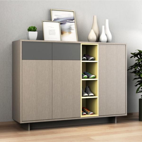 Plywood Slim Wooden Shoe Cabinet Rack Storage Modern Home Furniture 3 Tier