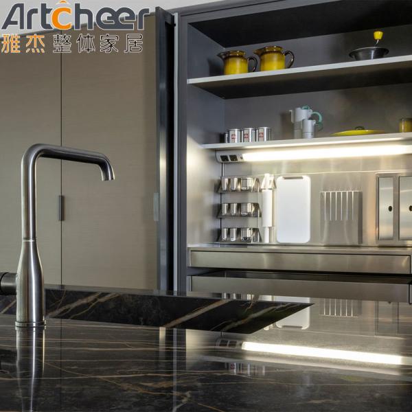 Customize Size Cabinets Kitchen Furniture Modern With Plywood Carcase And Quartz Stone Table Top