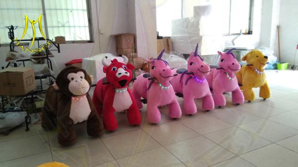 Hansel zoo animals children park electronic stuffed walking horse toy ride