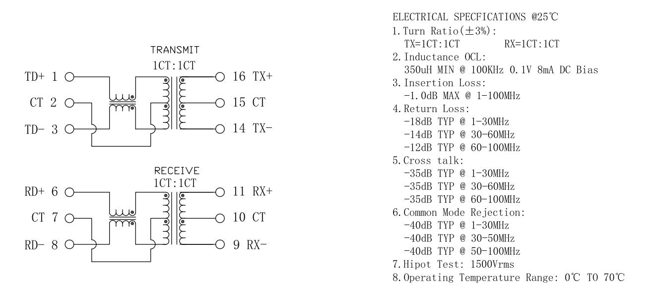 S558-5999-J1-F / Сила Трансформатор электрическое ЛП1183НЛ С558-5999-Т7-Ф 10/100БАСЭ-Т