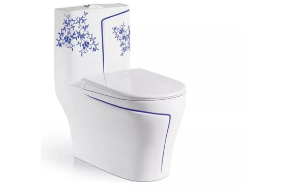 Colorful Gold Sanitary Ware Toilet Hotel Single Piece Commode Super Siphon