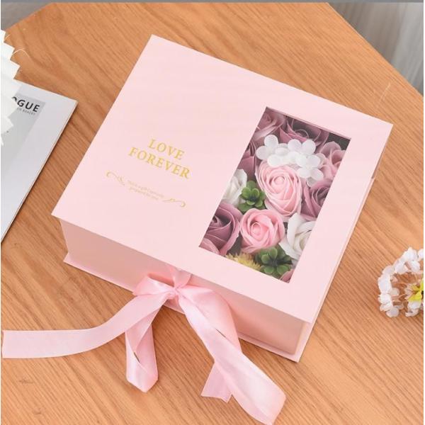 Rigid Cardboard Jewelry Flower Gift Packaging Box Custom Logo Printing