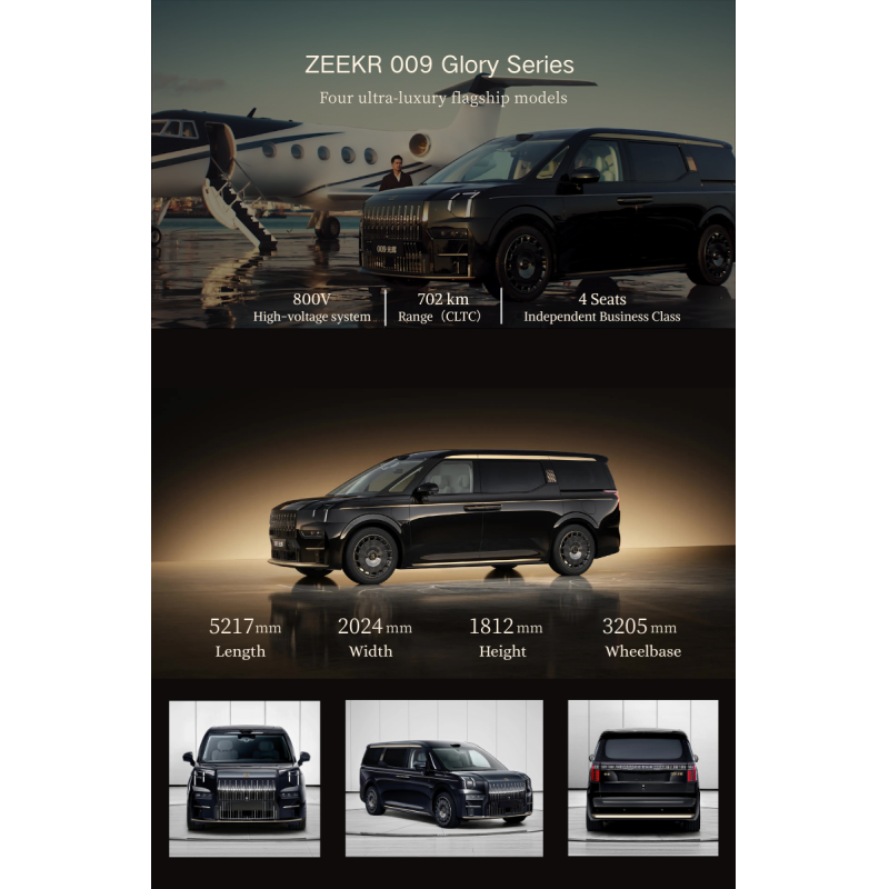 Zeekr Luxury Electric MPV Car 4-Wheel 580kW Power 810Nm Torque 108kWh Battery 4 Seats 702KM CLTC Range New Energy Vehicle