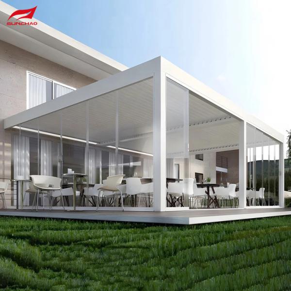 Pergola rétractable en aluminium imperméable à l'eau imperméable au vent Pergola en aluminium pour une vie en plein air sans tracas