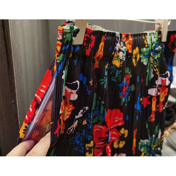 Fashion Summer New Nice Positioning Print Double Fringe Half Skirt Wrinkles Women's Slimming Skirt