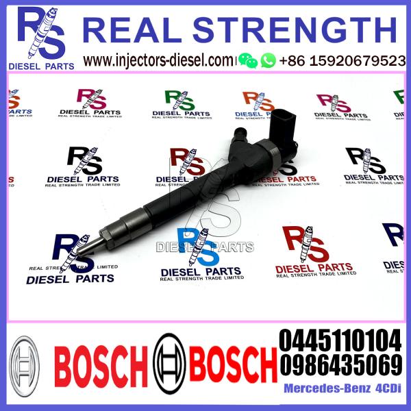 Injetor comum 0445110104 do trilho do combustível diesel 0445110103	0986435043 0986435069 para o motor de Mercedes-Benz 4CDI