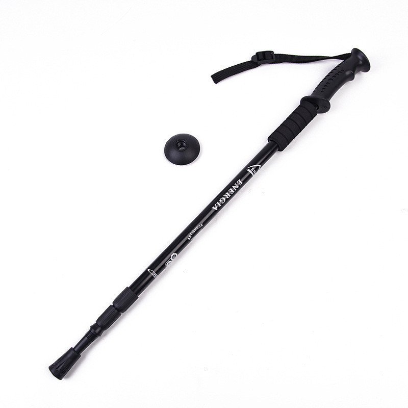 Blue Aluminum Telescopic Mountain Trekking Pole for Straight Handle Walking Cane