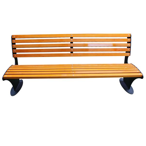 Outdoor Metal Frame Wooden Garden Bench With Sandblasting Zinc Spraying
