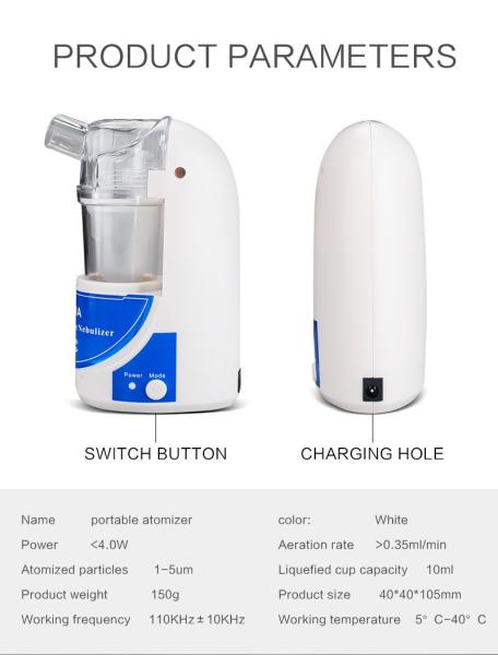 Home Mesh Portable Ultrasonic Nebulizer Mist Discharge Asthma Atomizer Mini