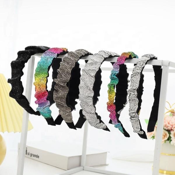 Wrinkled Shiny Diamond Hairbands Headband For Baby Girl  Women  1.5cm 3cm