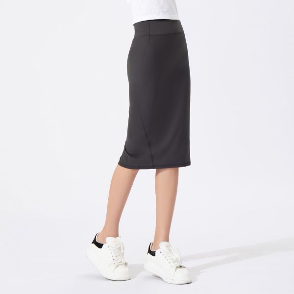 High Waisted Midi Pencil Skirt Stretchy Slim Fit Elastic Waist for Women's Daily Outfits