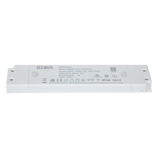 IP44 Waterproof LED Driver for Bathroom Mirror System 12v Dc Constant Voltage Led Driver 60W IP44 LED Driver