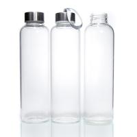 Bouteille à boire en verre avec couvercle en bambou