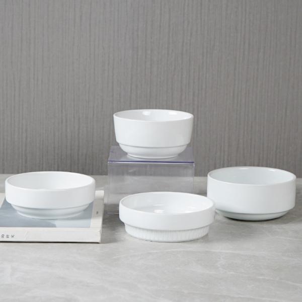 OEM Scratch Resistant Salad Porcelain Bowls Oven Safe 11.5cm*5.7cm